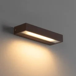 Qazqa wandlampen buiten hannah bronskleurig geïntegreerde led