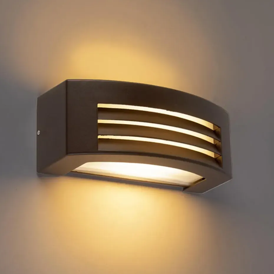 Qazqa wandlampen buiten hurricane bronskleurig e27