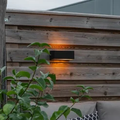 Qazqa wandlampen buiten houks zwart e27