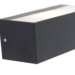 Qazqa wandlampen buiten houks zwart e27