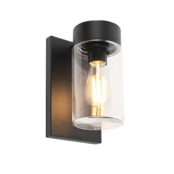 Qazqa wandlampen buiten jarra zwart e27