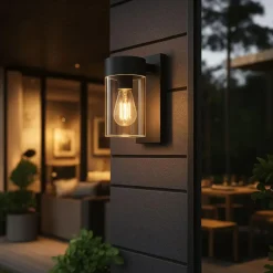 Qazqa wandlampen buiten jarra zwart e27