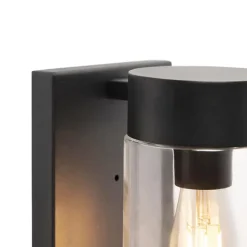 Qazqa wandlampen buiten jarra zwart e27