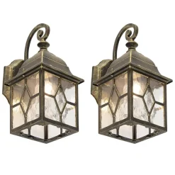 Qazqa wandlampen buiten london bruin e27