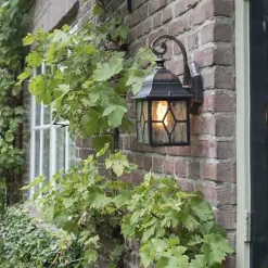 Qazqa wandlampen buiten london bruin e27