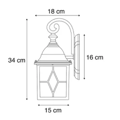 Qazqa wandlampen buiten london bruin e27