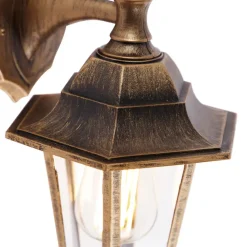 Qazqa wandlampen buiten new haven goudkleurig e27