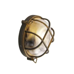 Qazqa wandlampen buiten nautica goudkleurig e27