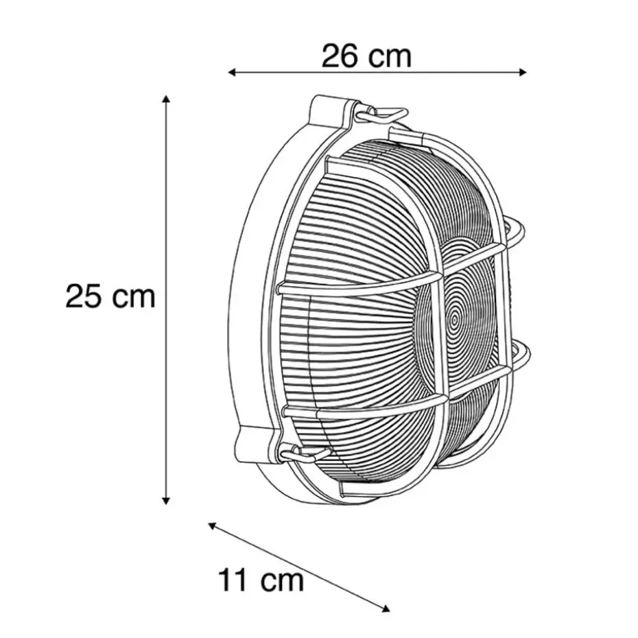 Qazqa wandlampen buiten nautica goudkleurig e27