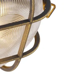 Qazqa wandlampen buiten nautica goudkleurig e27