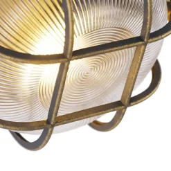 Qazqa wandlampen buiten nautica goudkleurig e27