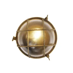 Qazqa wandlampen buiten nautica goudkleurig e27
