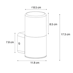 Qazqa wandlampen buiten odense wit e27