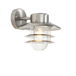 Qazqa wandlampen buiten shell zilverkleurig e27