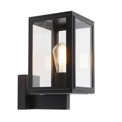 Qazqa wandlampen buiten sutton zwart e27