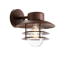 Qazqa wandlampen buiten shell bronskleurig e27