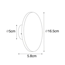 Qazqa wandlampen buiten skyf bronskleurig geïntegreerde led