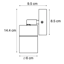 Qazqa wandlampen buiten solo zwart gu10