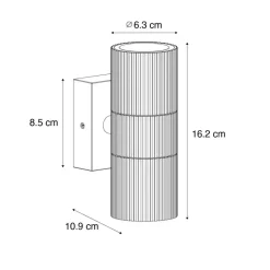 Qazqa wandlampen buiten vigo zwart gu10
