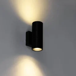 Qazqa wandlampen buiten vigo zwart gu10