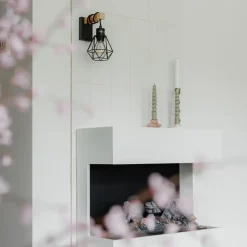 Qazqa wandlampen chon zwart e27