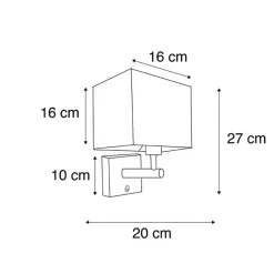 Qazqa wandlampen combi zwart e27