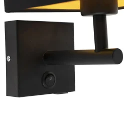 Qazqa wandlampen combi zwart e27