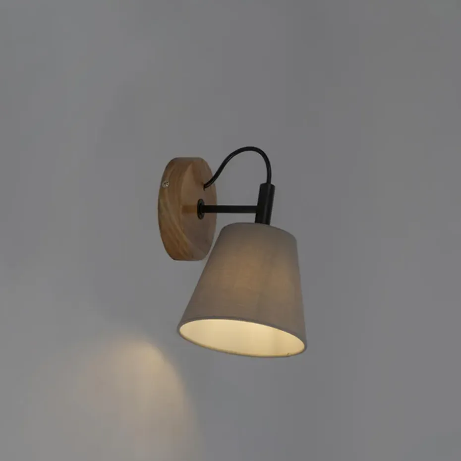 Qazqa wandlampen cupy grijs e14