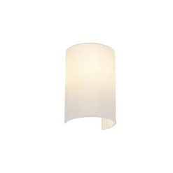 Qazqa wandlampen drum wit e27