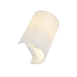 Qazqa wandlampen drum wit e27