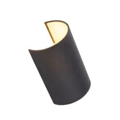 Qazqa wandlampen drum zwart e27