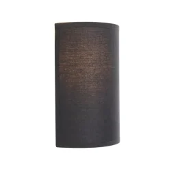 Qazqa wandlampen drum zwart e27