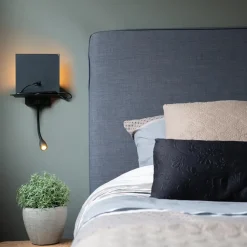 Qazqa wandlampen flero zwart g9