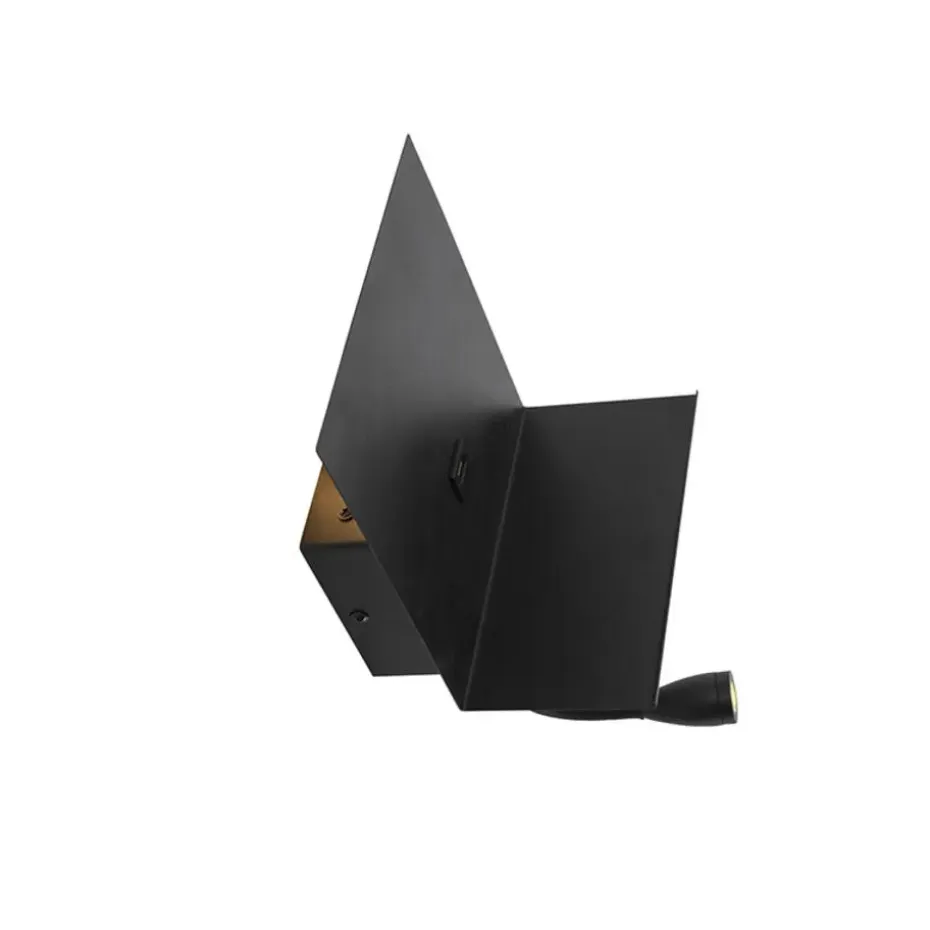 Qazqa wandlampen flero zwart g9