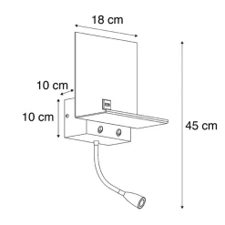 Qazqa wandlampen flero zwart g9