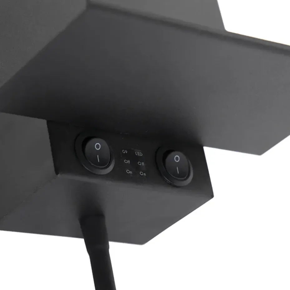 Qazqa wandlampen flero zwart g9