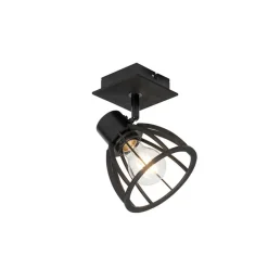 Qazqa wandlampen fotu zwart e27