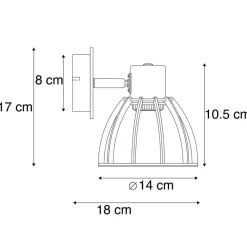 Qazqa wandlampen fotu zwart e27