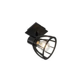 Qazqa wandlampen fotu zwart e27