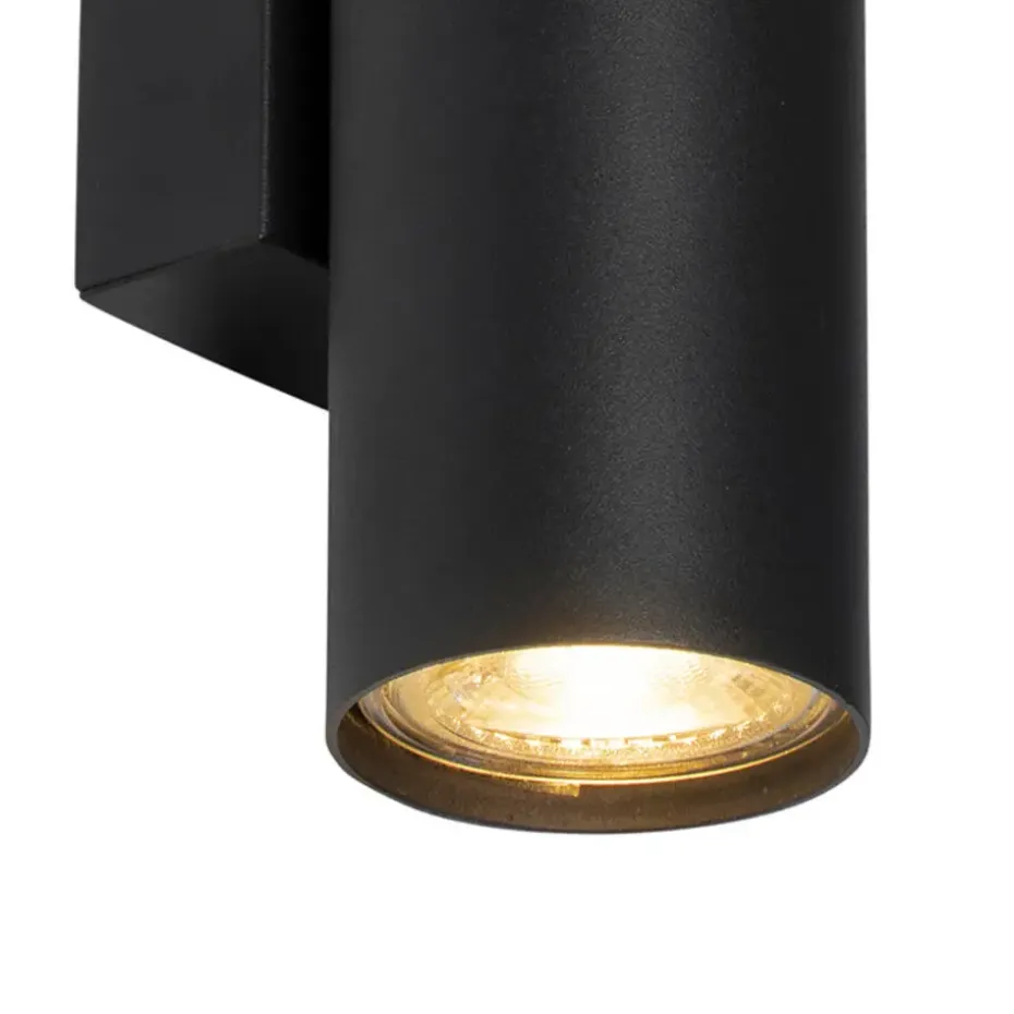 Qazqa wandlampen jeana zwart gu10