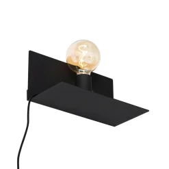 Qazqa wandlampen muro zwart e27