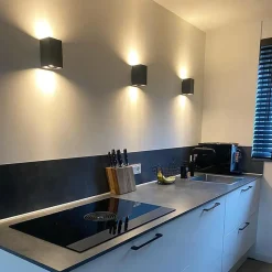 Qazqa wandlampen sandy zwart gu10