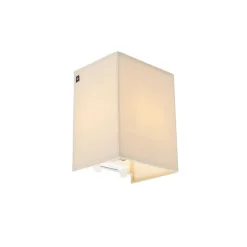 Qazqa wandlampen vete beige e27