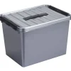 Q-line opbergbox 22L metaal zwart