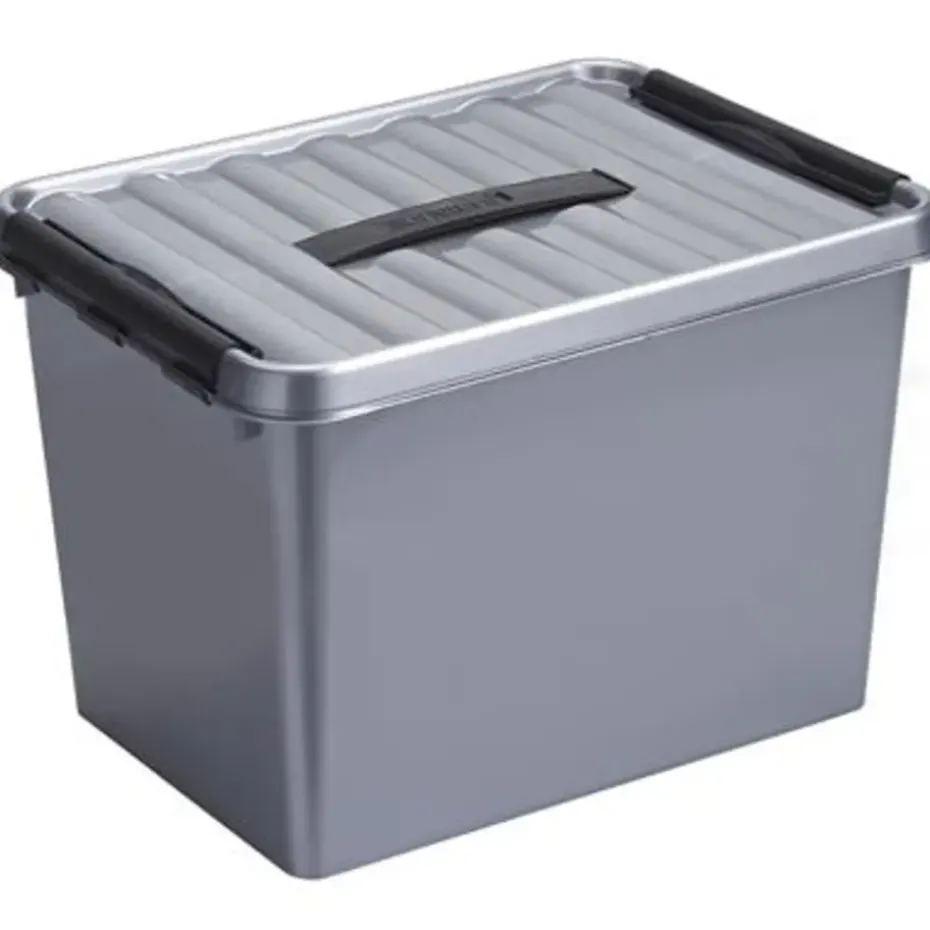 Q-line opbergbox 22L metaal zwart