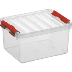 Q-line opbergbox 2L transparant rood