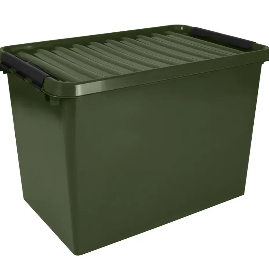 Q-line opbergbox recycled 72L groen zwart