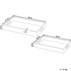 QUENA - Set van 2 dienbladen - Lichtbruin - Mangohout