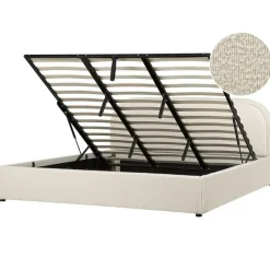 QUILLIEN - Bed met opbergruimte - Beige - 180 x 200 cm - Polyester