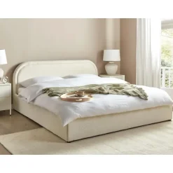 QUILLIEN - Bed met opbergruimte - Beige - 180 x 200 cm - Polyester